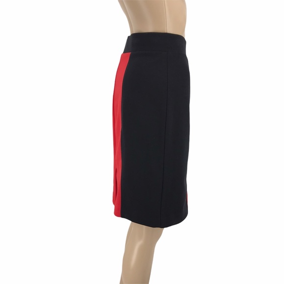 Nicole Miller pencil skirt L red black color block mini above knee - Picture 4 of 10